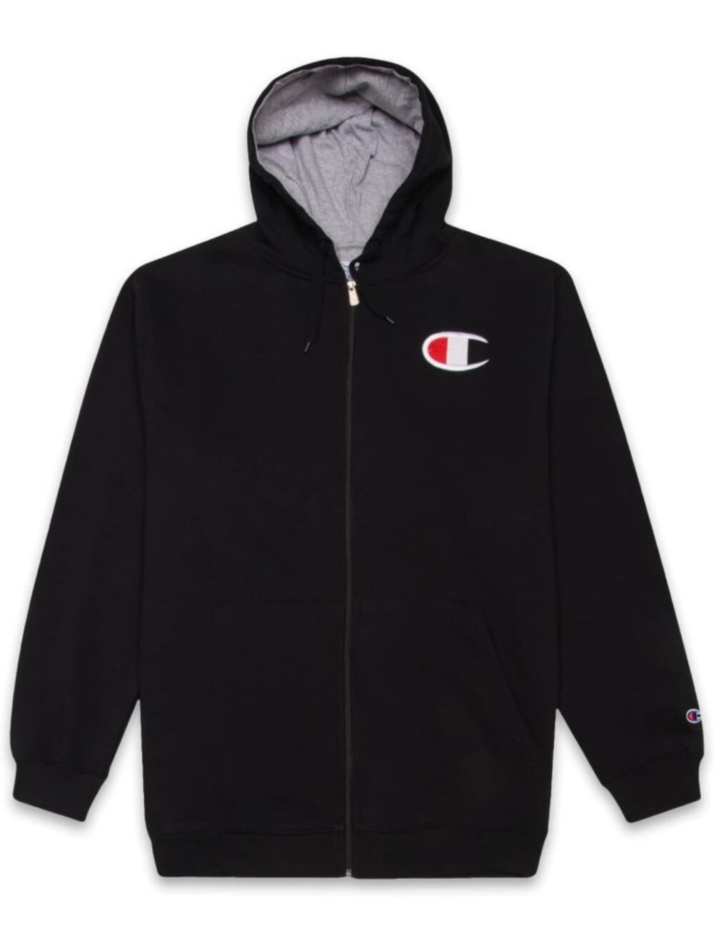 Champion Mens Big and Tall Full Zip Hoodie Classic Embroidered Logo